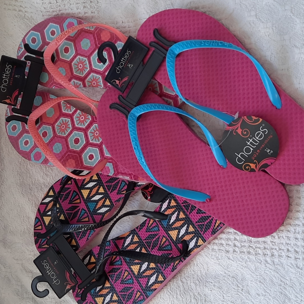 Flip Flops Chatties Colorful Fun Footwear Beach Pool Cruise Pedicure